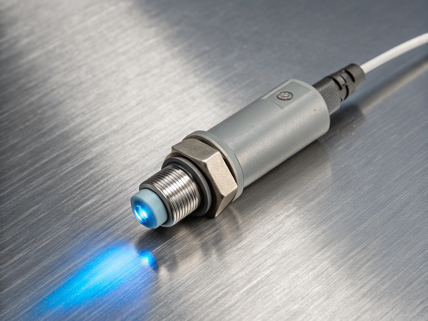 Automotive wideband planar oxygen sensor with threaded collar